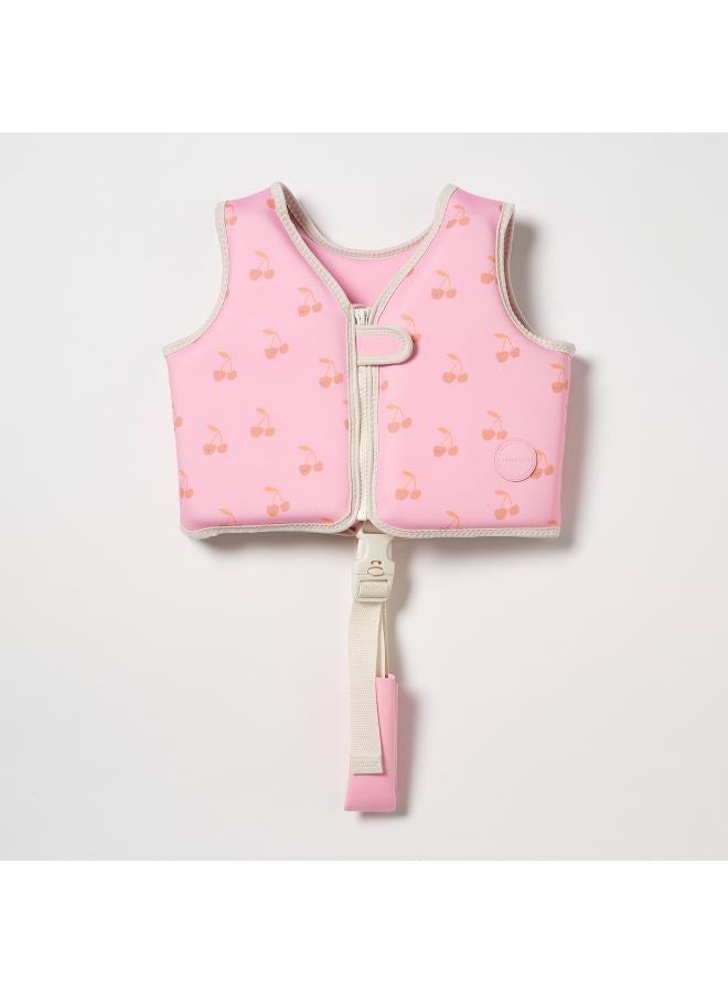 ساني لايف سترة سباحة للأطفال قطن كاندي كرز 2-3 سنوات - Image 1